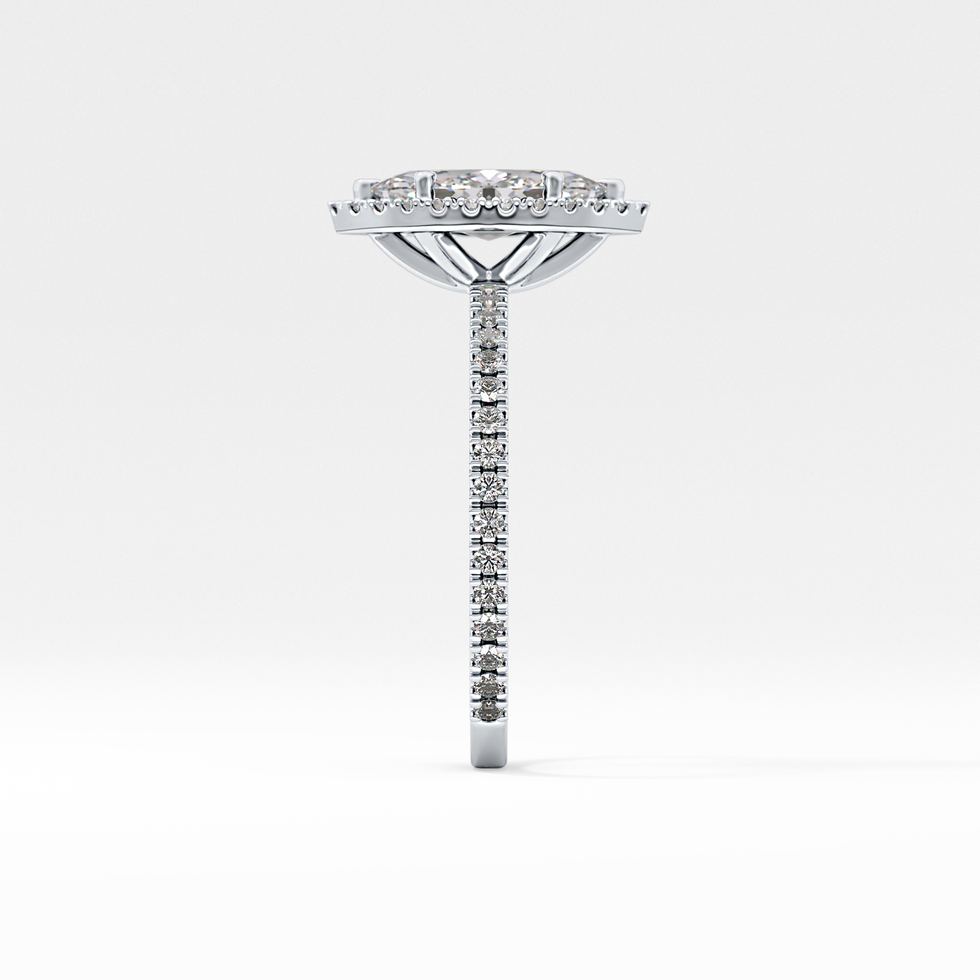 Marquise Halo & Pave Lab Grown Diamond Engagement Ring