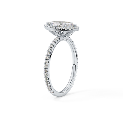 Marquise Halo & Pave Lab Grown Diamond Engagement Ring