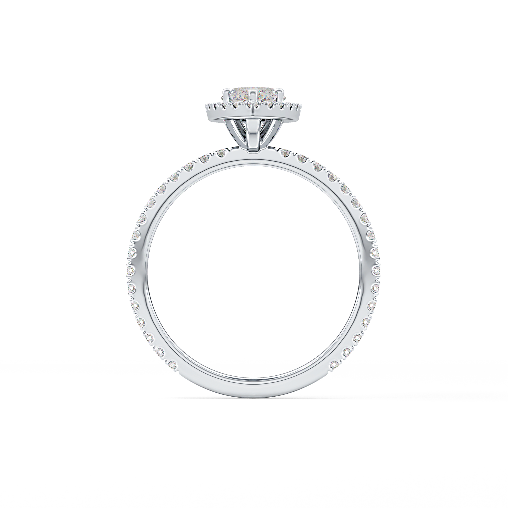 Marquise Halo & Pave Lab Grown Diamond Engagement Ring