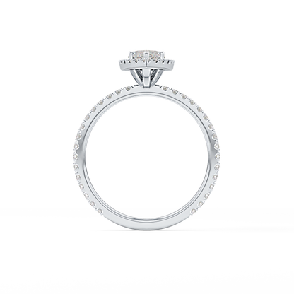 Marquise Halo & Pave Lab Grown Diamond Engagement Ring