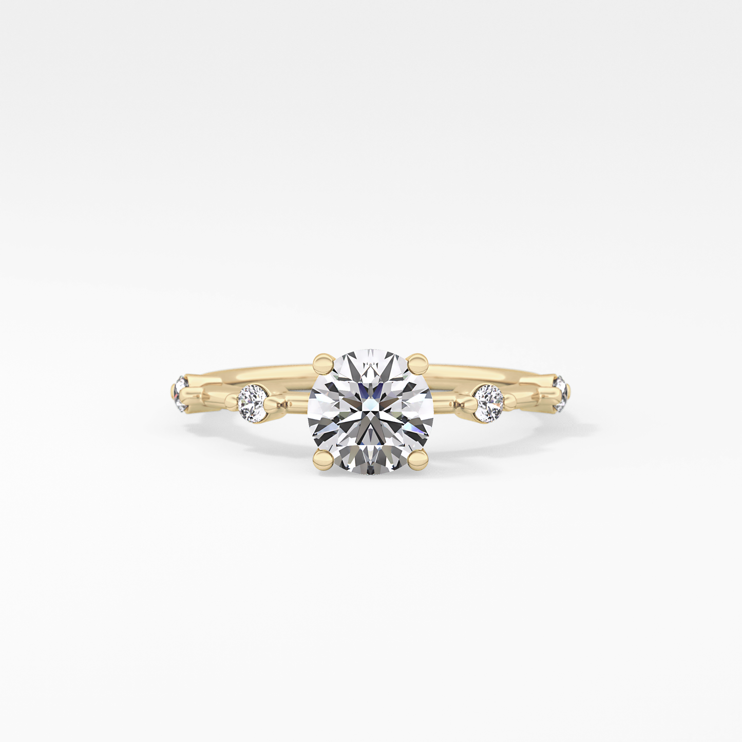 Round Dainty Pave Lab Grown Diamond Engagement Ring