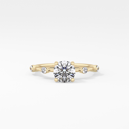 Round Dainty Pave Lab Grown Diamond Engagement Ring