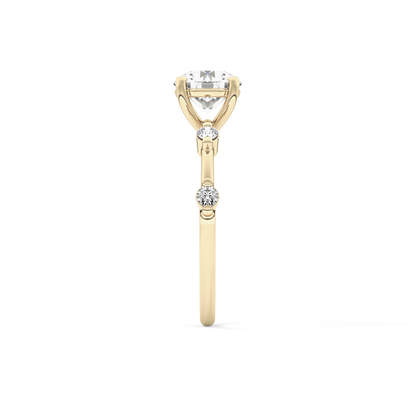 Round Dainty Pave Lab Grown Diamond Engagement Ring