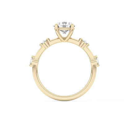 Round Dainty Pave Lab Grown Diamond Engagement Ring