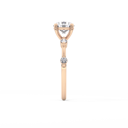 Round Dainty Pave Lab Grown Diamond Engagement Ring