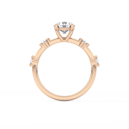 Round Dainty Pave Lab Grown Diamond Engagement Ring