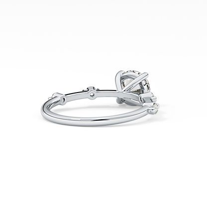 Round Dainty Pave Lab Grown Diamond Engagement Ring