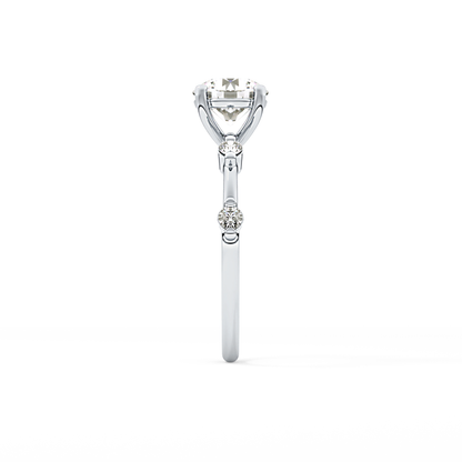 Round Dainty Pave Lab Grown Diamond Engagement Ring