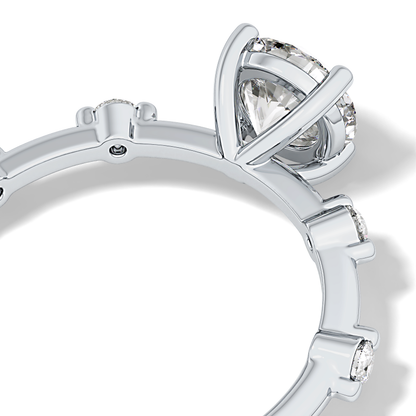 Round Dainty Pave Lab Grown Diamond Engagement Ring