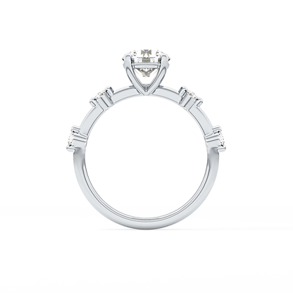 Round Dainty Pave Lab Grown Diamond Engagement Ring