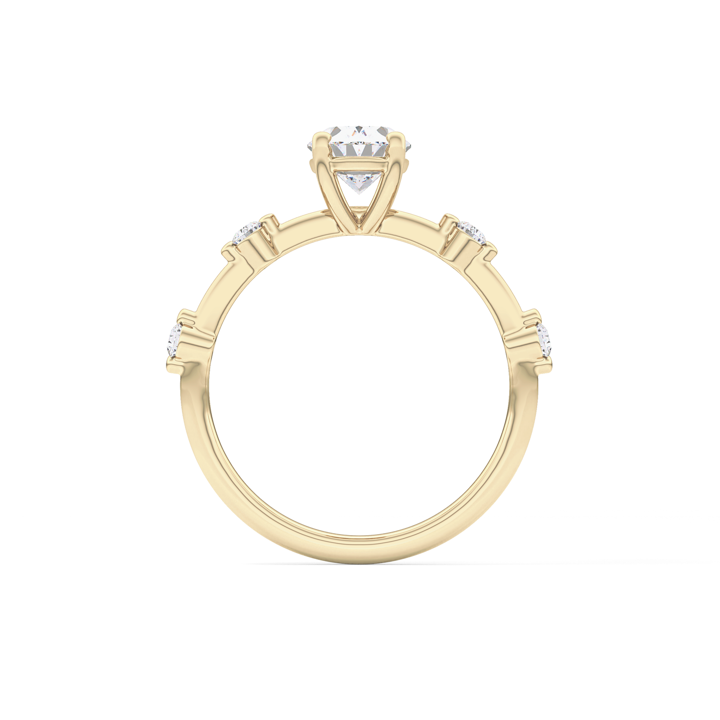 Oval Dainty Pave Lab Grown Diamond Engagement Ring