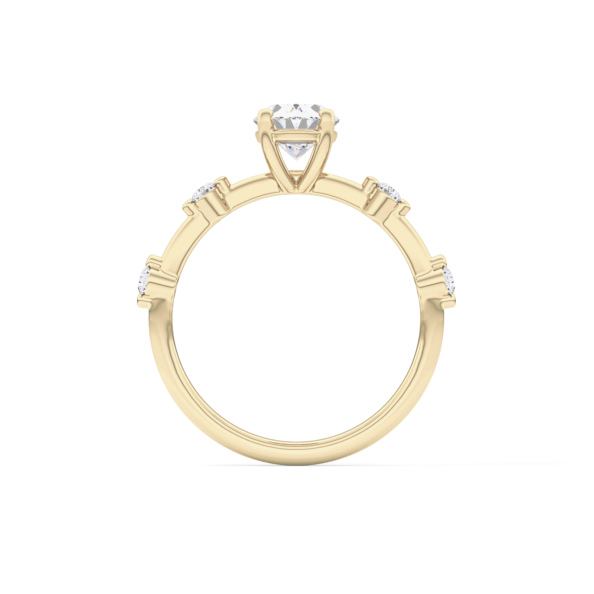 Oval Dainty Pave Lab Grown Diamond Engagement Ring