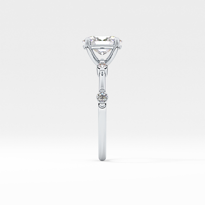 Oval Dainty Pave Lab Grown Diamond Engagement Ring