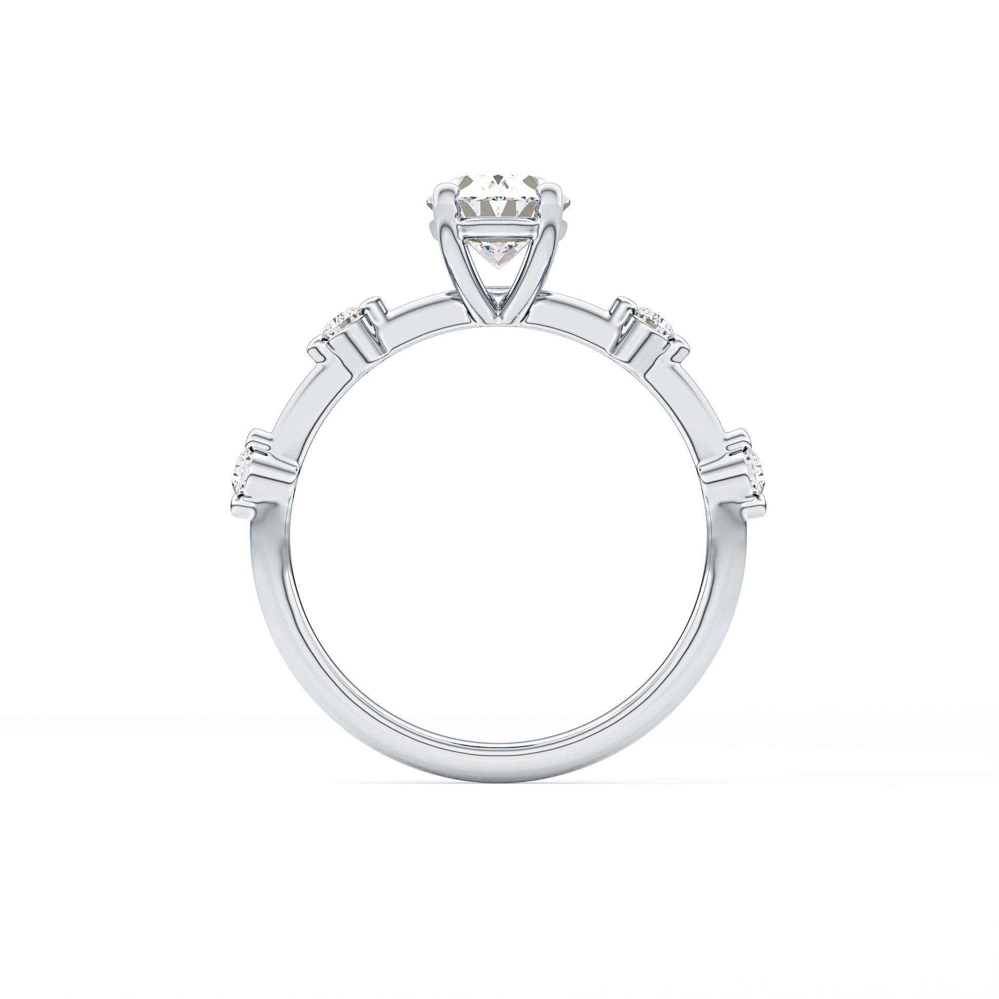 Oval Dainty Pave Lab Grown Diamond Engagement Ring