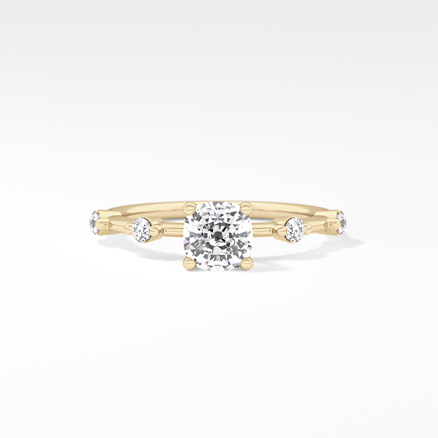 Cushion Dainty Lab Grown Diamond Engagement Ring