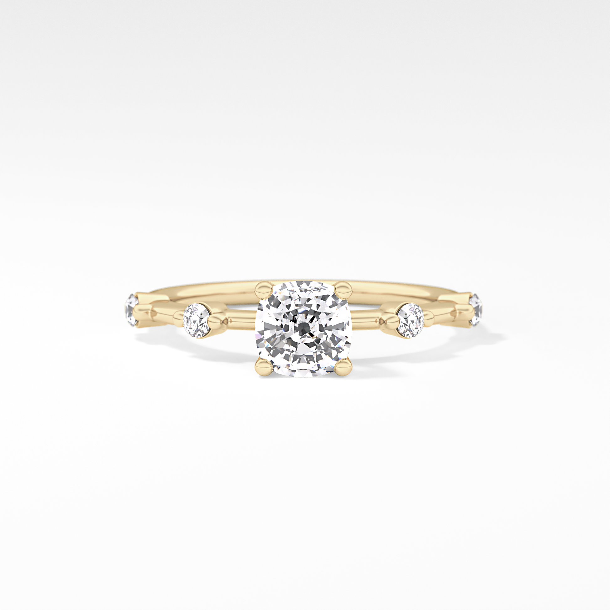 Cushion Dainty Lab Grown Diamond Engagement Ring