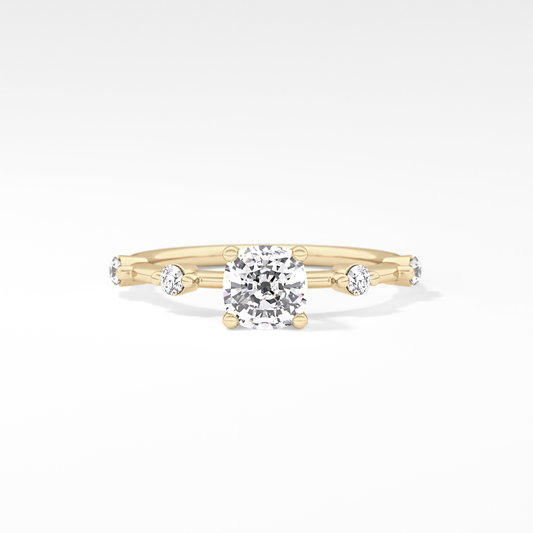 Cushion Dainty Lab Grown Diamond Engagement Ring