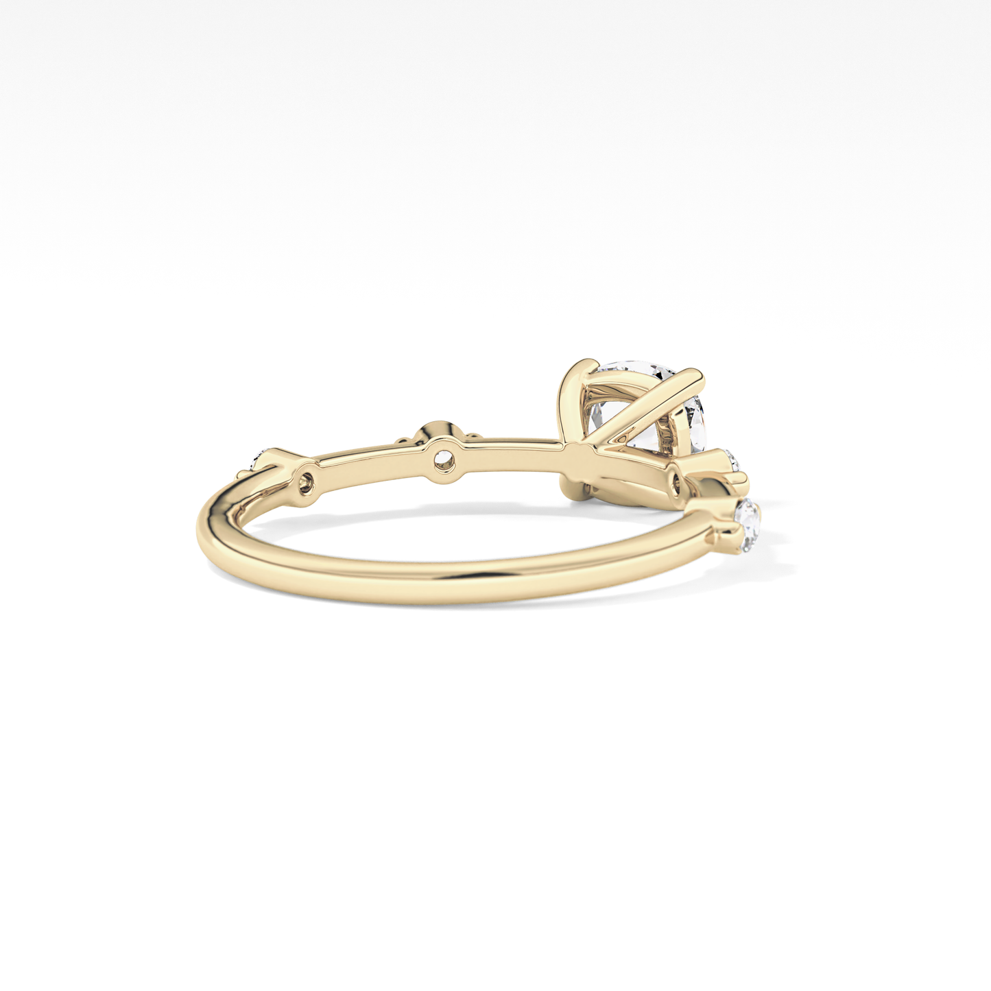 Cushion Dainty Lab Grown Diamond Engagement Ring