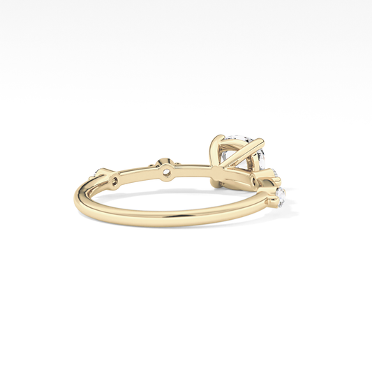 Cushion Dainty Lab Grown Diamond Engagement Ring
