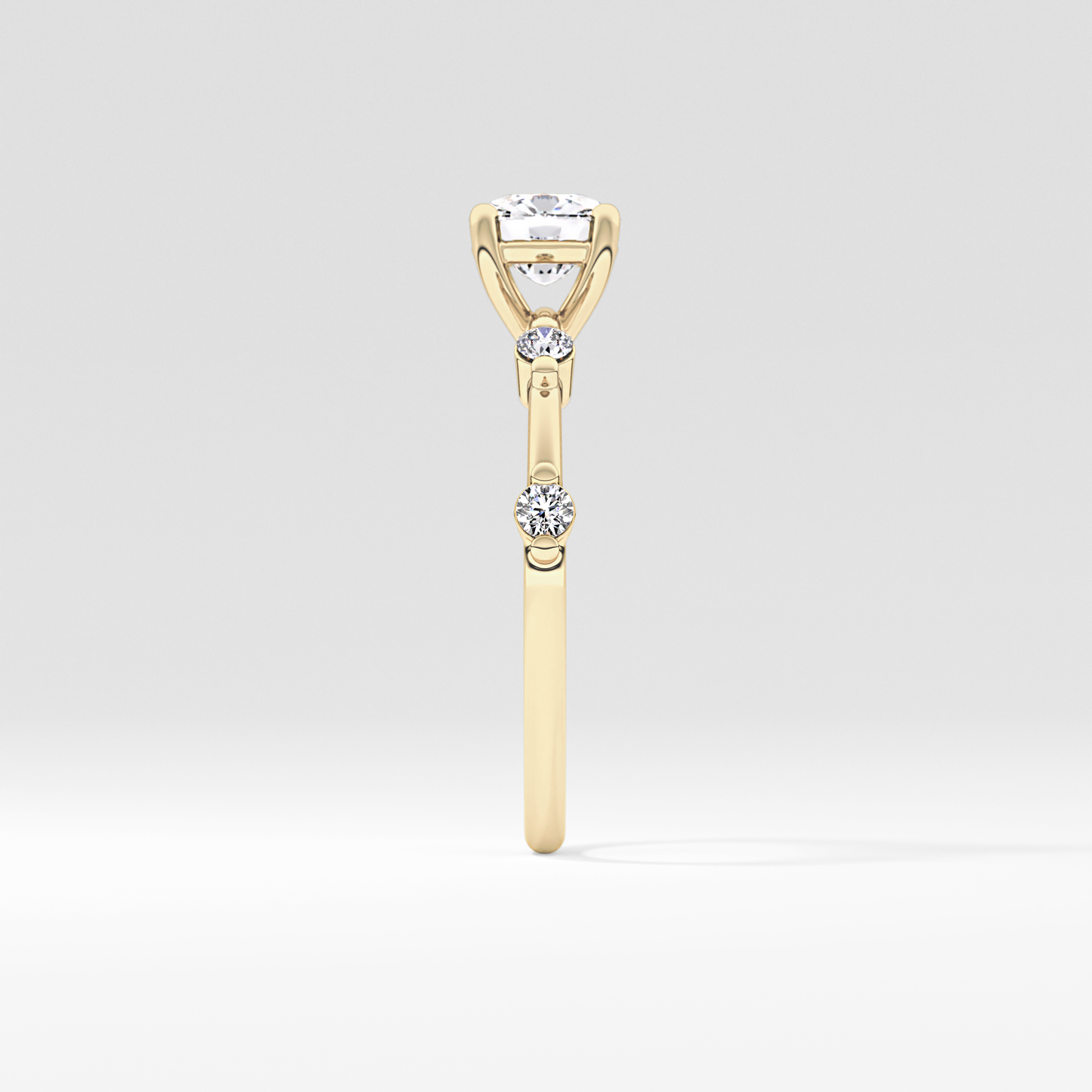 Cushion Dainty Lab Grown Diamond Engagement Ring