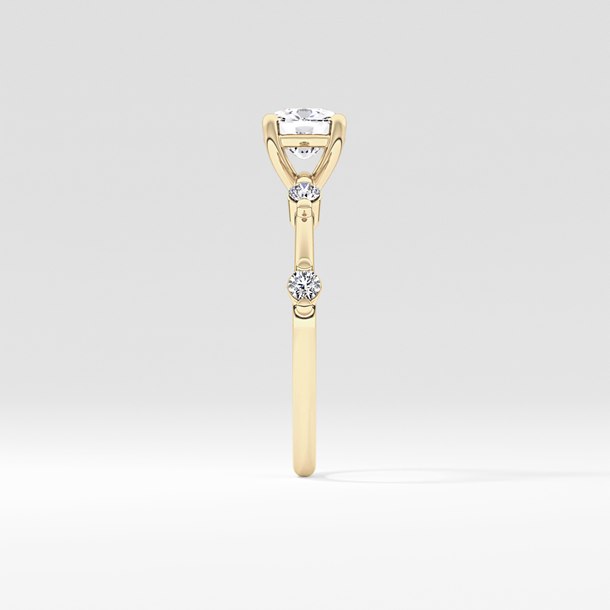Cushion Dainty Lab Grown Diamond Engagement Ring