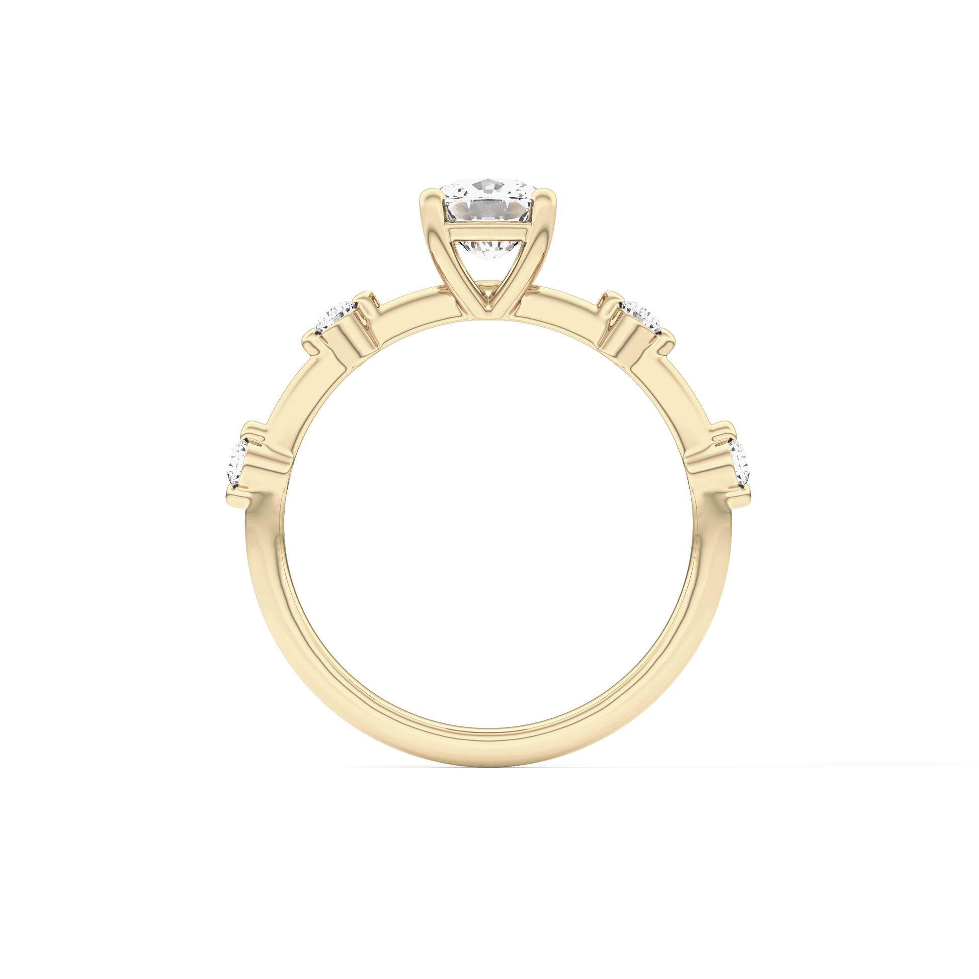 Cushion Dainty Lab Grown Diamond Engagement Ring