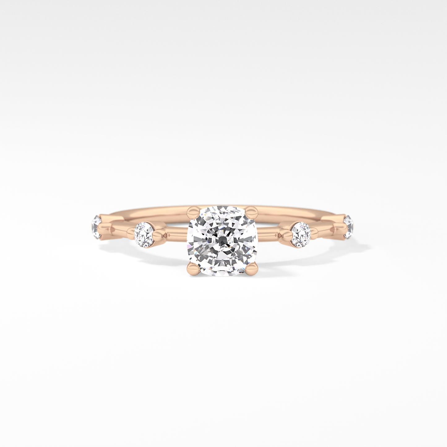 Cushion Dainty Lab Grown Diamond Engagement Ring