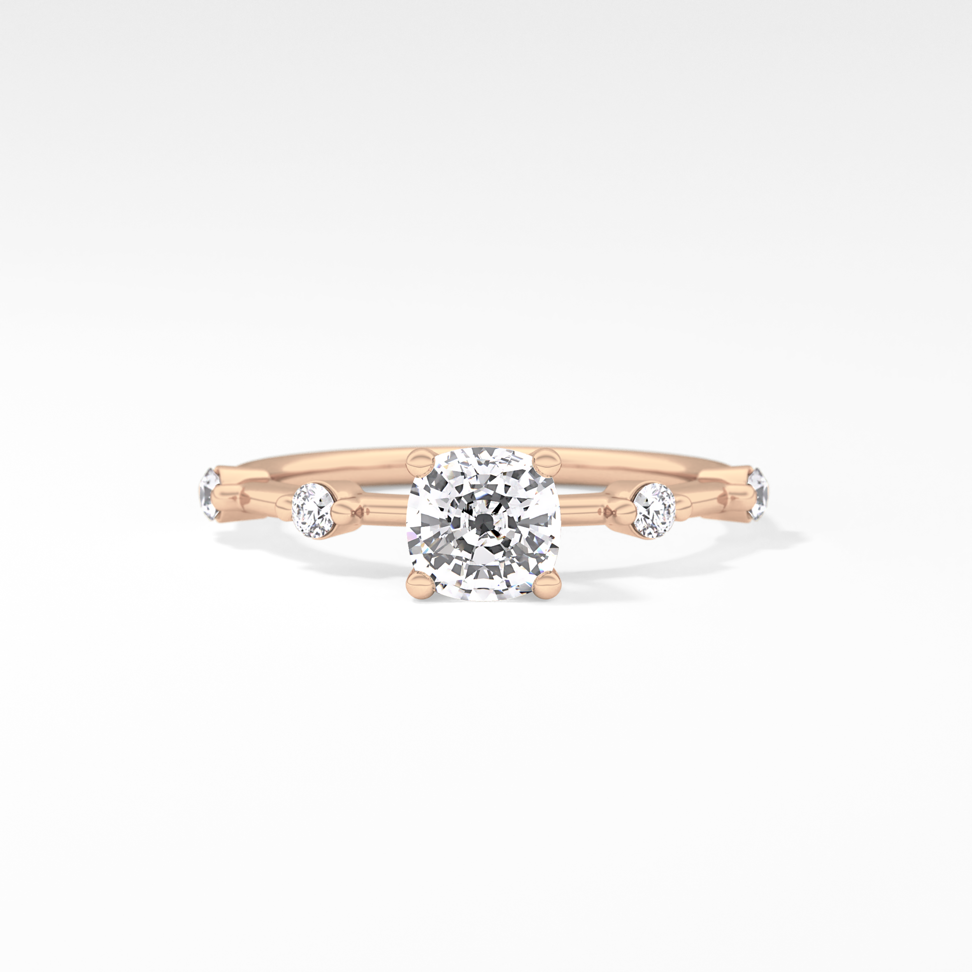 Cushion Dainty Lab Grown Diamond Engagement Ring