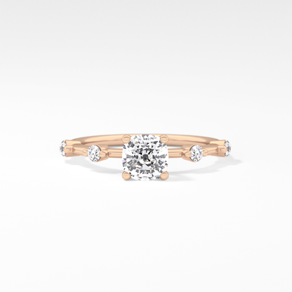 Cushion Dainty Lab Grown Diamond Engagement Ring