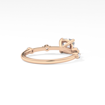 Cushion Dainty Lab Grown Diamond Engagement Ring