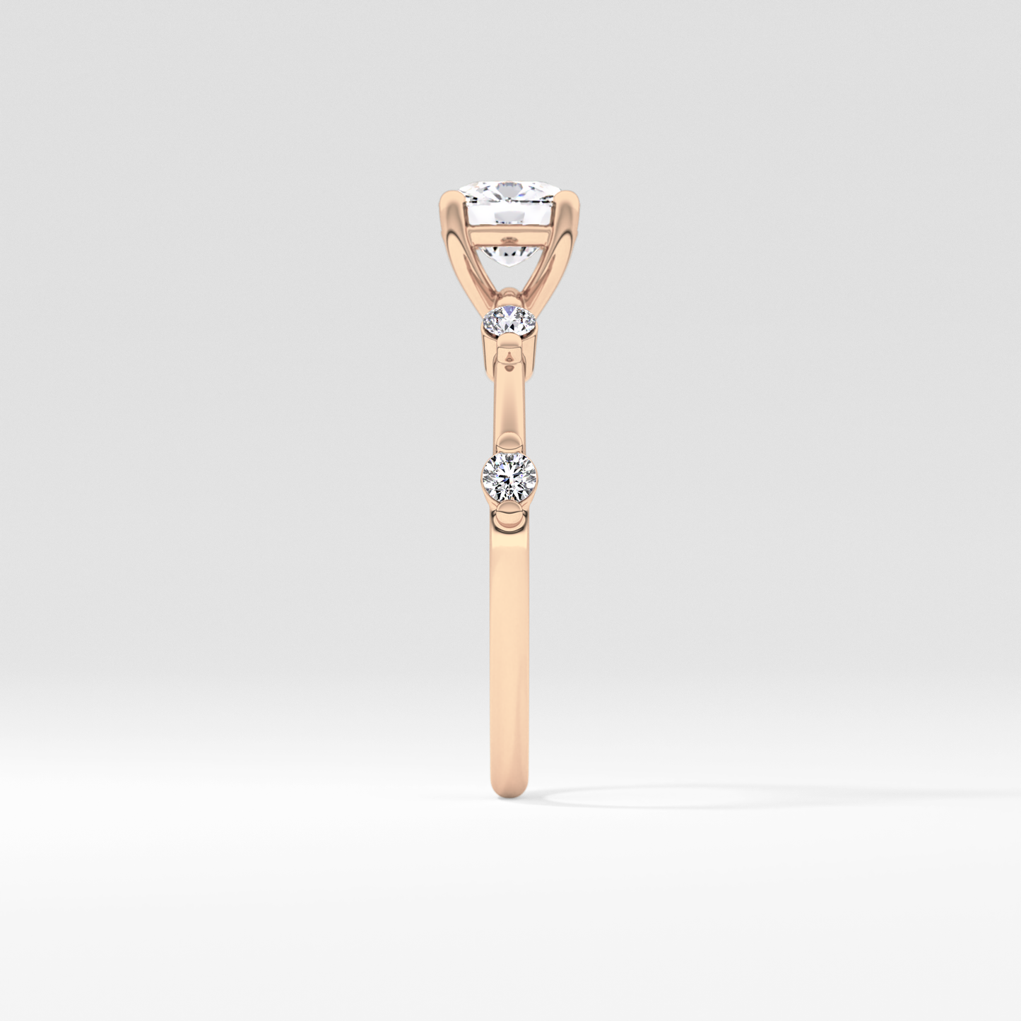 Cushion Dainty Lab Grown Diamond Engagement Ring
