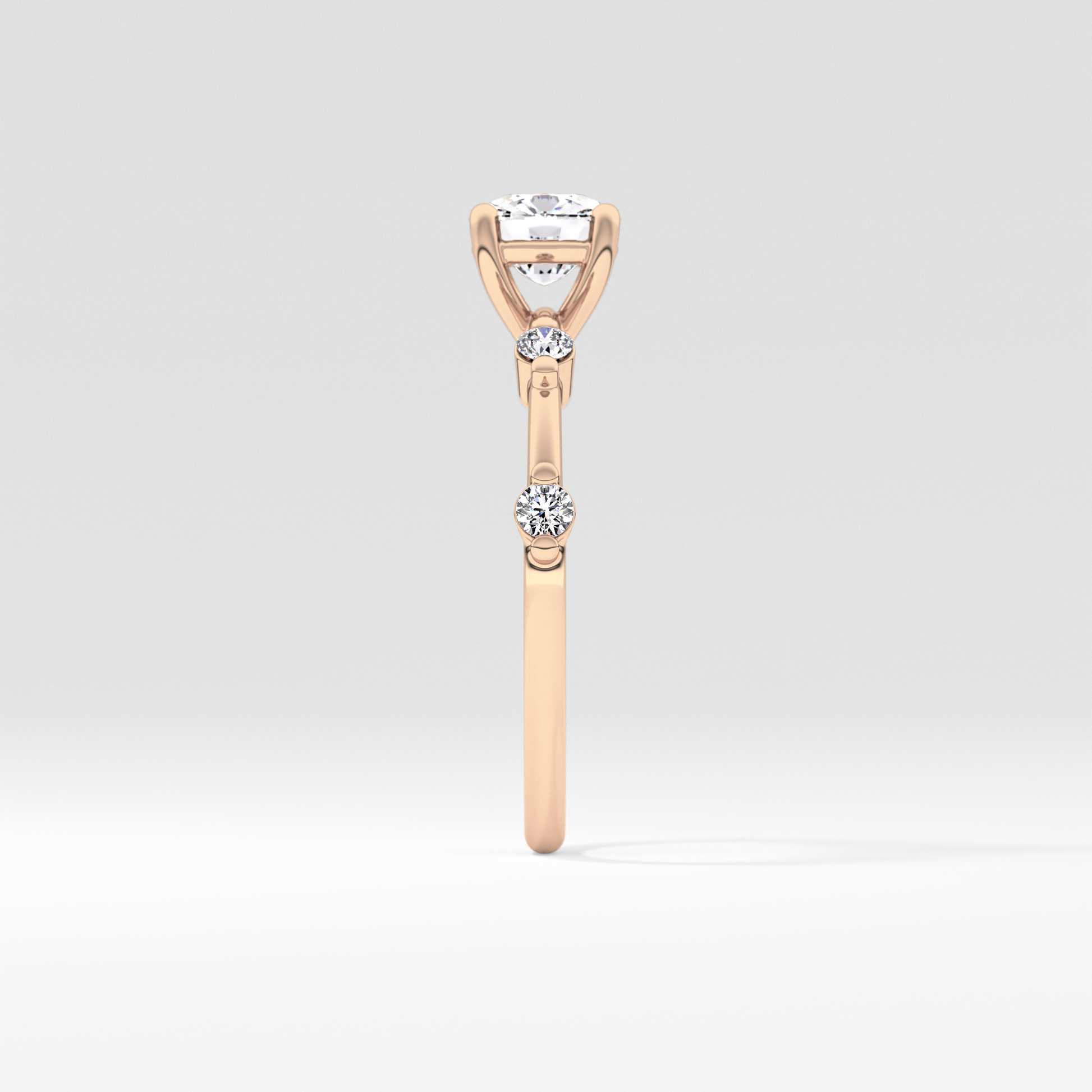 Cushion Dainty Lab Grown Diamond Engagement Ring