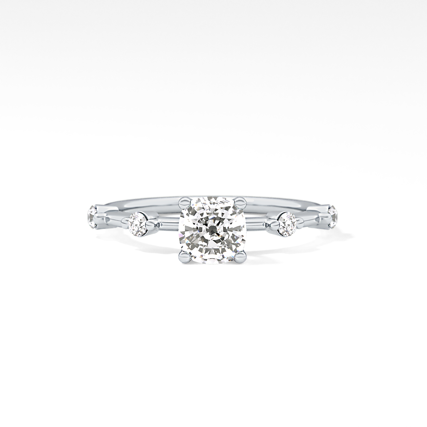 Cushion Dainty Lab Grown Diamond Engagement Ring