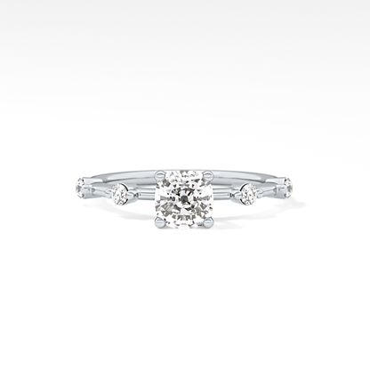 Cushion Dainty Lab Grown Diamond Engagement Ring