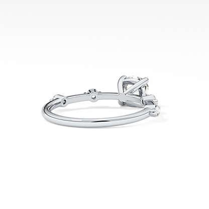 Cushion Dainty Lab Grown Diamond Engagement Ring