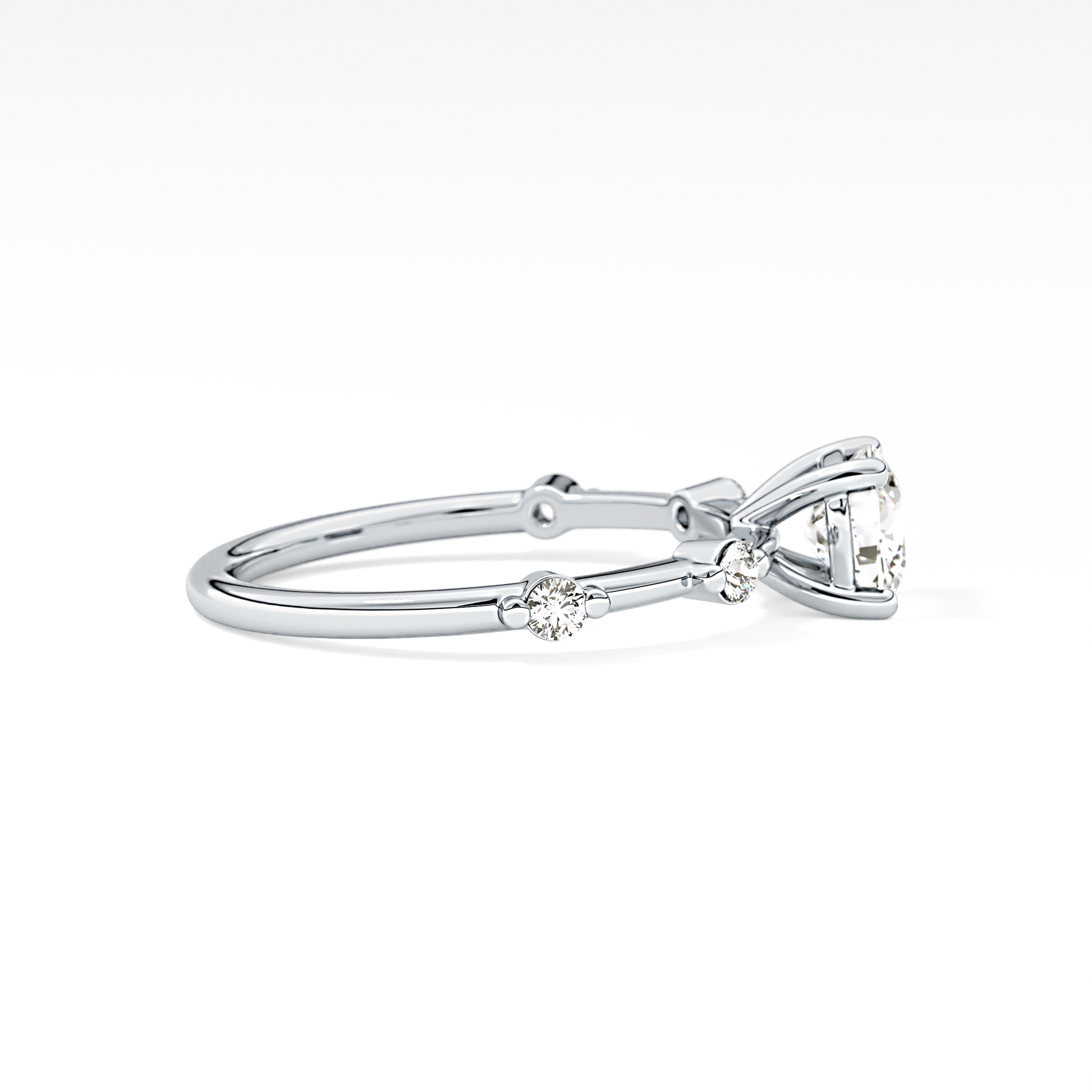 Cushion Dainty Lab Grown Diamond Engagement Ring