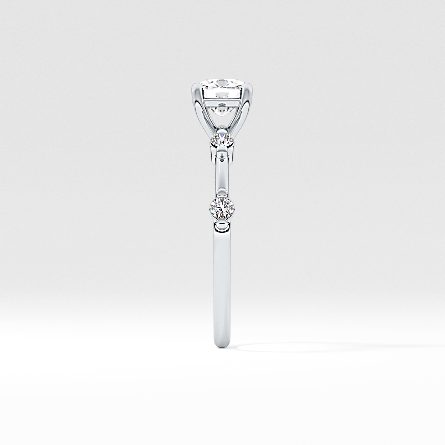 Cushion Dainty Lab Grown Diamond Engagement Ring