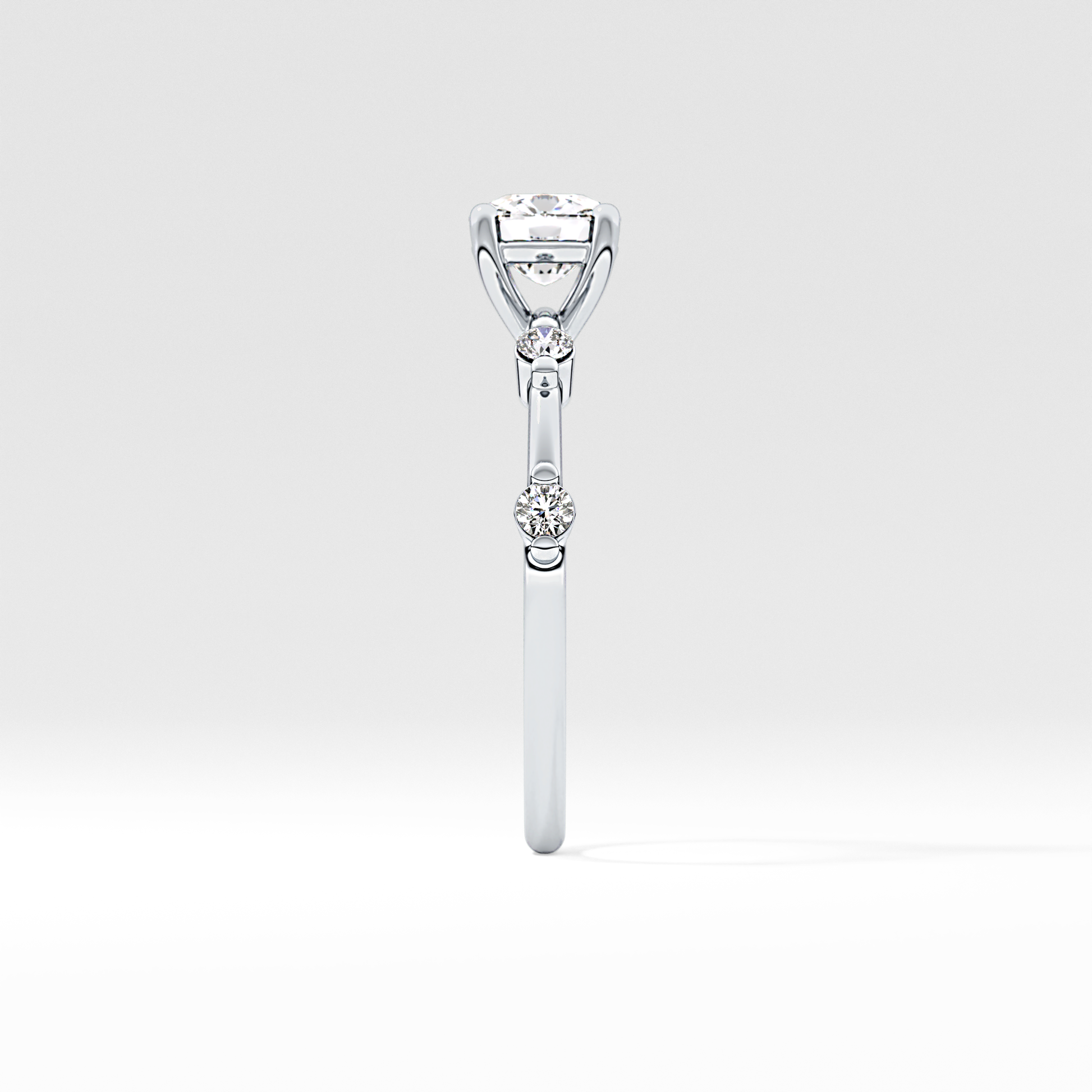 Cushion Dainty Lab Grown Diamond Engagement Ring