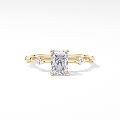 Radiant Dainty Pave Lab Grown Diamond Engagement Ring
