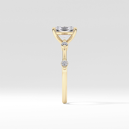 Radiant Dainty Pave Lab Grown Diamond Engagement Ring