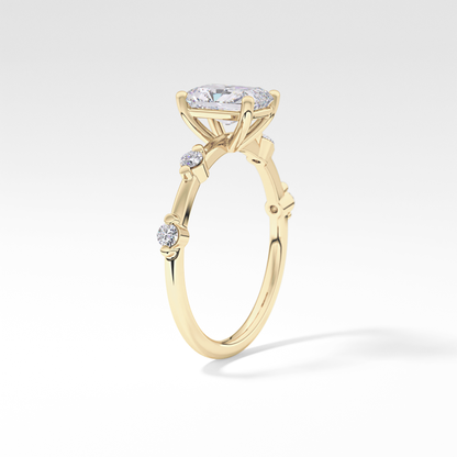 Radiant Dainty Pave Lab Grown Diamond Engagement Ring