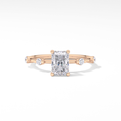 Radiant Dainty Pave Lab Grown Diamond Engagement Ring