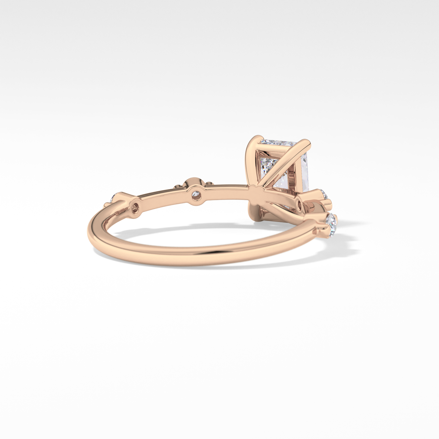 Radiant Dainty Pave Lab Grown Diamond Engagement Ring