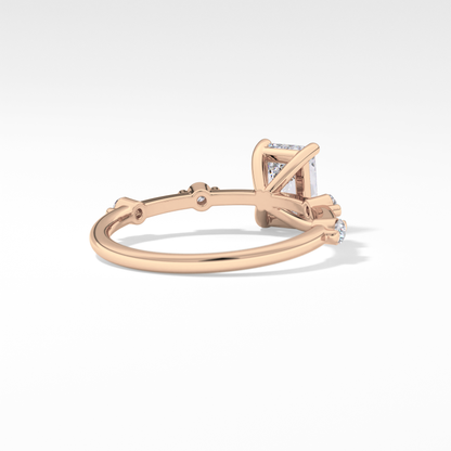 Radiant Dainty Pave Lab Grown Diamond Engagement Ring
