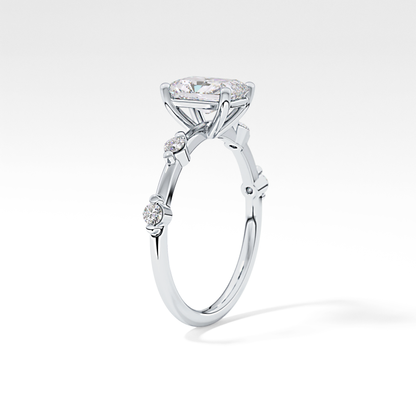 Radiant Dainty Pave Lab Grown Diamond Engagement Ring