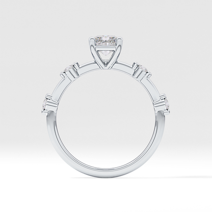 Radiant Dainty Pave Lab Grown Diamond Engagement Ring