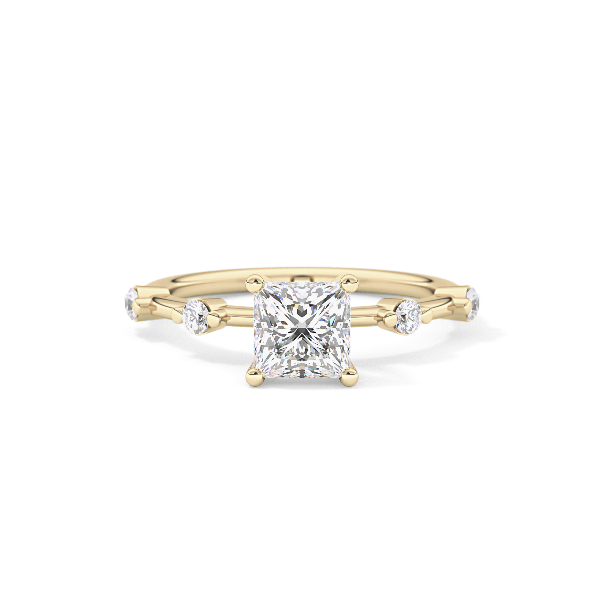 Princess Dainty Pave Lab Grown Diamond Engagement Ring