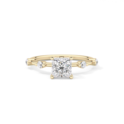 Princess Dainty Pave Lab Grown Diamond Engagement Ring