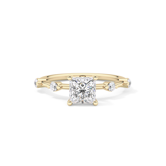 Princess Dainty Pave Lab Grown Diamond Engagement Ring