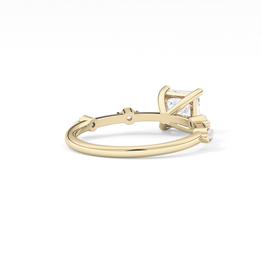 Princess Dainty Pave Lab Grown Diamond Engagement Ring